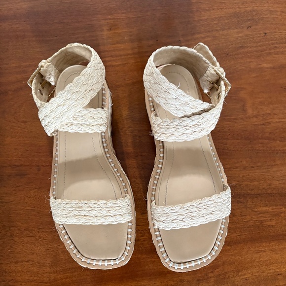 ULLA JOHNSON Gemma Raffia Ankle-Strap Flatform Sandals - Picture 2 of 4